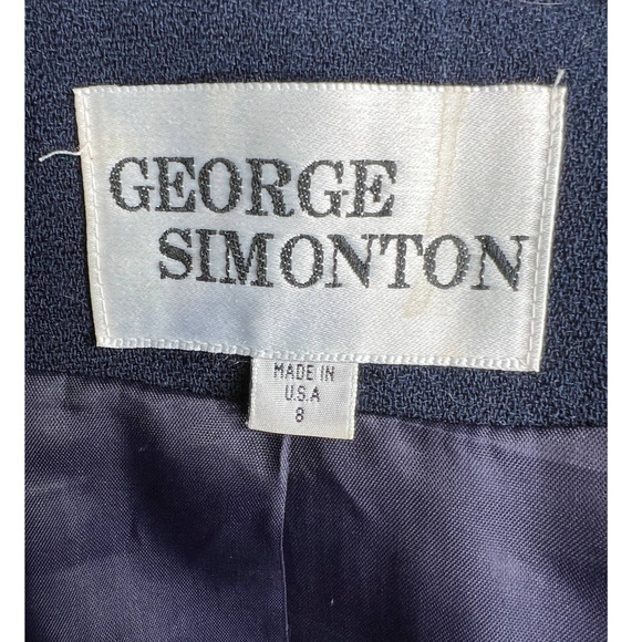 Neiman Marcus 6 LUXURY 100% Wool Coat $790 Faux Fur Trim Gold Buttons Navy Blue - Picture 9 of 9